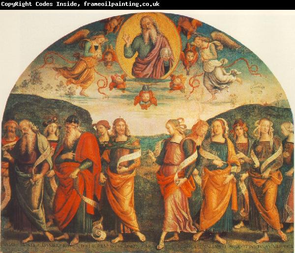 PERUGINO, Pietro The Almighty with Prophets and Sybils